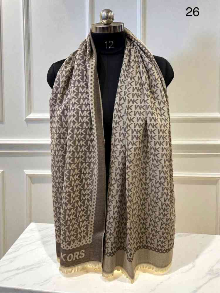 Beige Michael Kors Purple Semi Woolen Stole