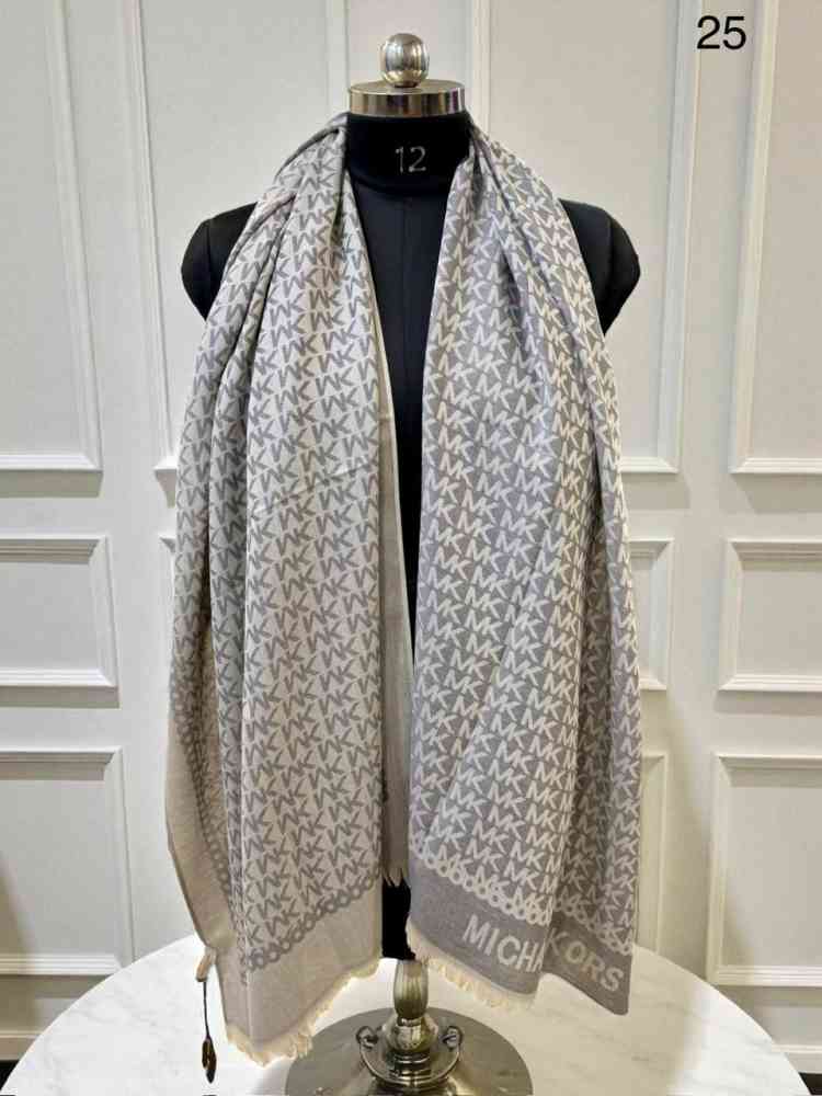 Grey Michael Kors Purple Semi Woolen Stole