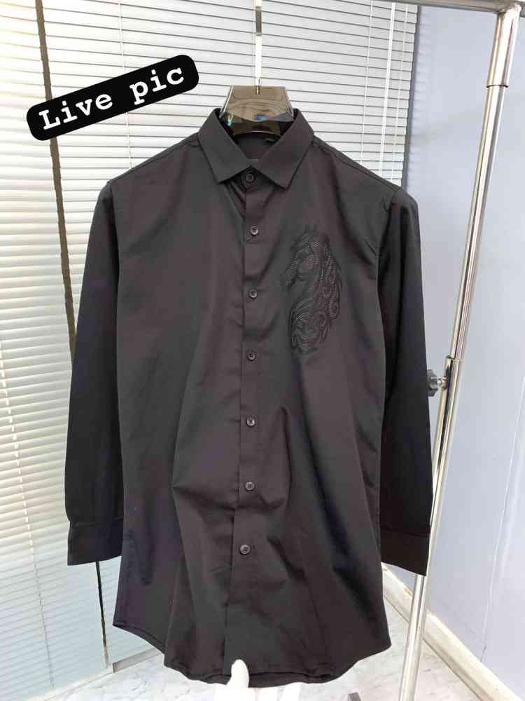Balmain Embroidered Black Horse Printed Premium Cotton Shirt-2