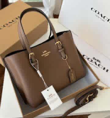 Brown Coach Small Mollie Laurel Black Tote Bag