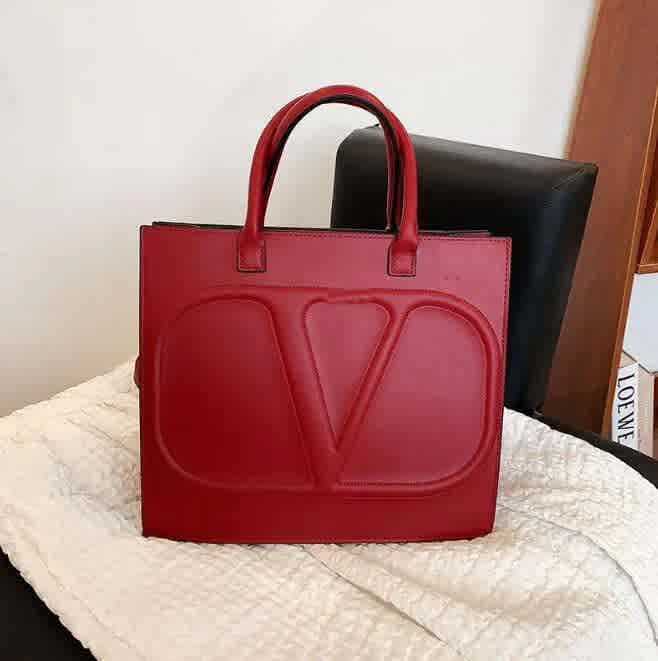 Red Valentino Viva Superstar V Logo Beige Square Tote Bag