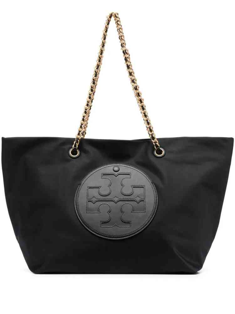Black Tory Burch Small Ella Green With Pouch Tote Bag