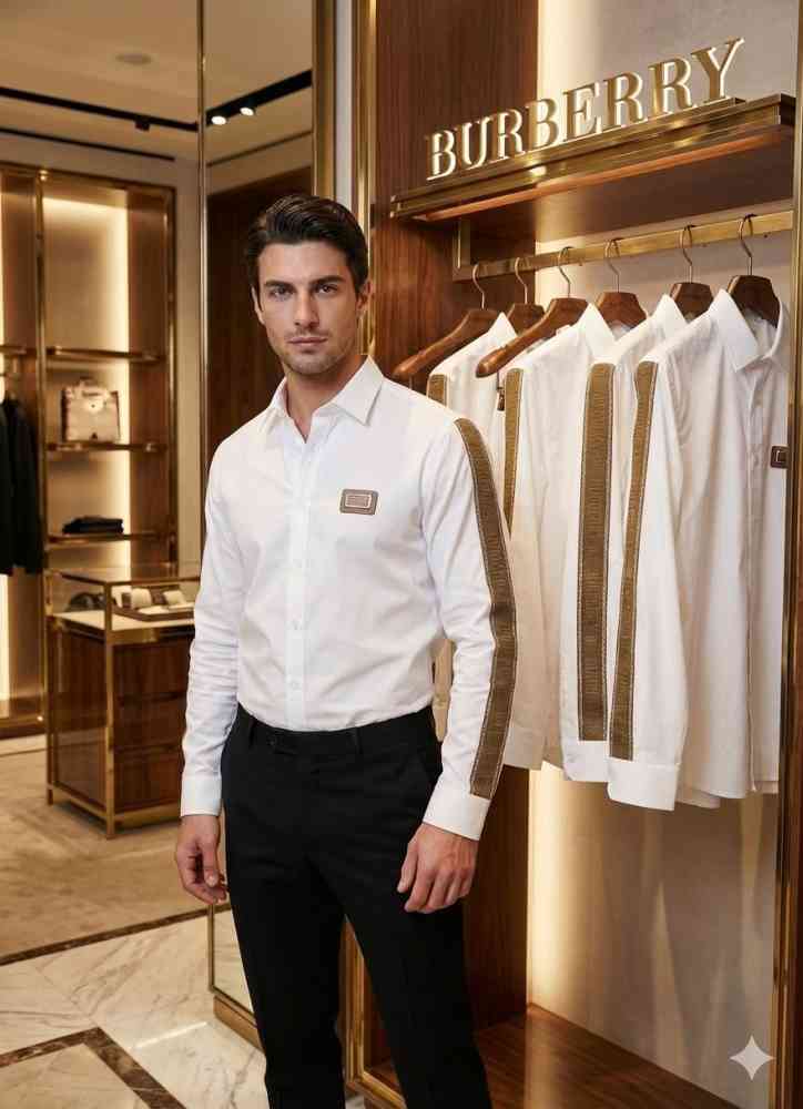 White Burberry Black Premium Quality Shirt