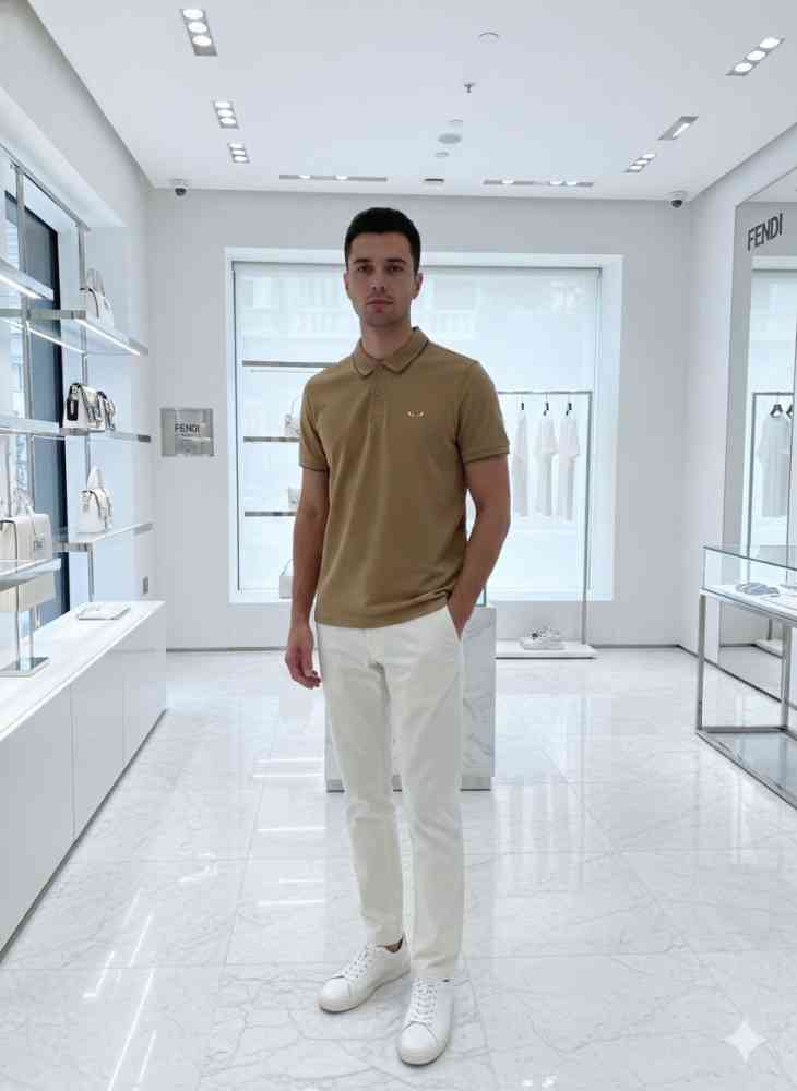 Brown Fendi Grey Premium Quality T-shirt