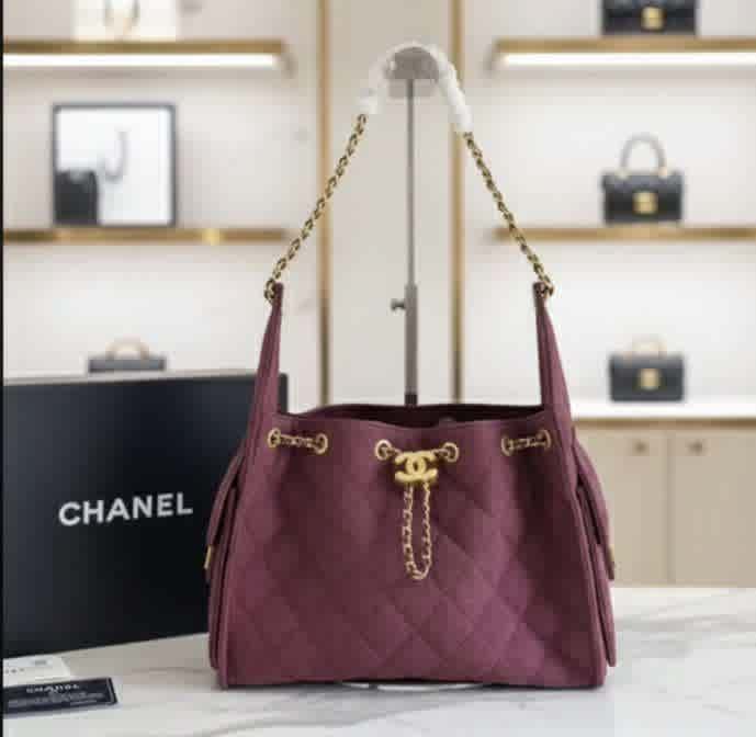 Wine Chanel Maxi Black Iconic 25S Shoulder Bag