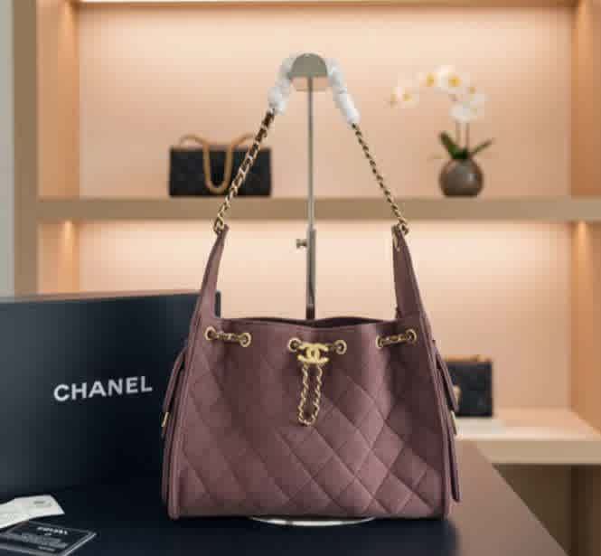 Burgundy Chanel Maxi Black Iconic 25S Shoulder Bag