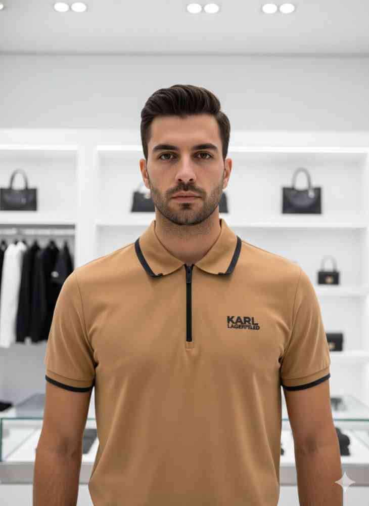 Karl Lagerfeld Brown Premium Quality T-shirt-thumb-1