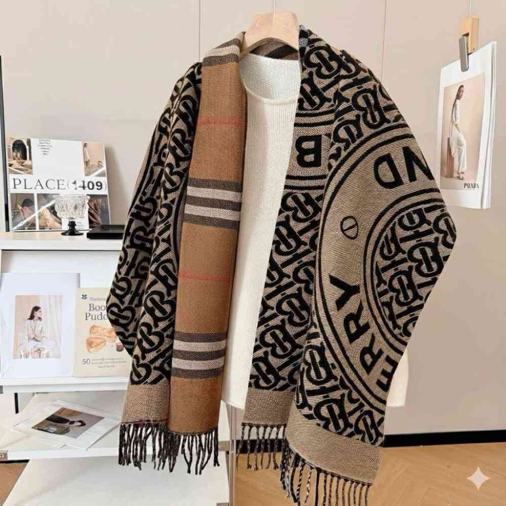 Burberry Cashmere Brown Stole-thumb-0
