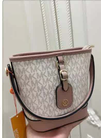 Pink Michael Kors Black Medium Bucket Bag