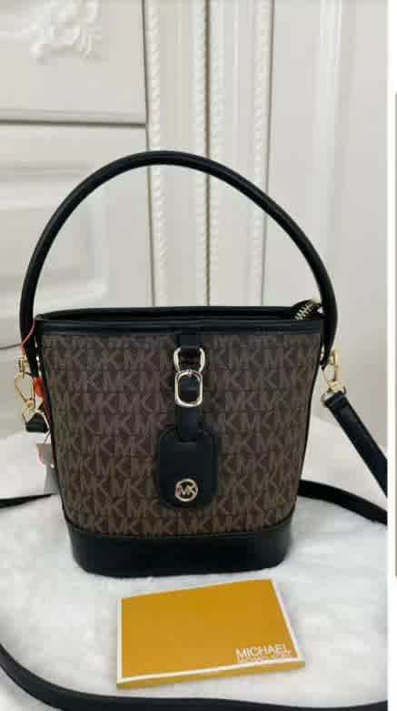 Brown/Black Michael Kors Black Medium Bucket Bag