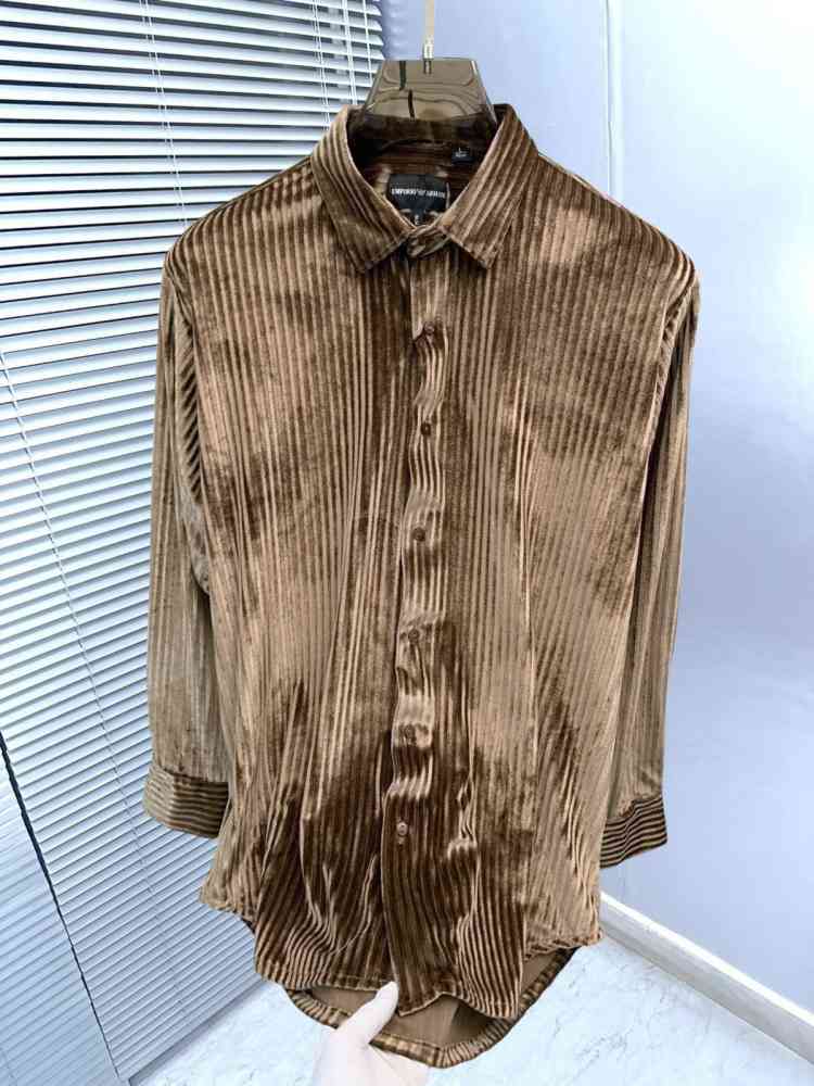 Emporio Armani Brown Premium Quality Velvet Shirt-2