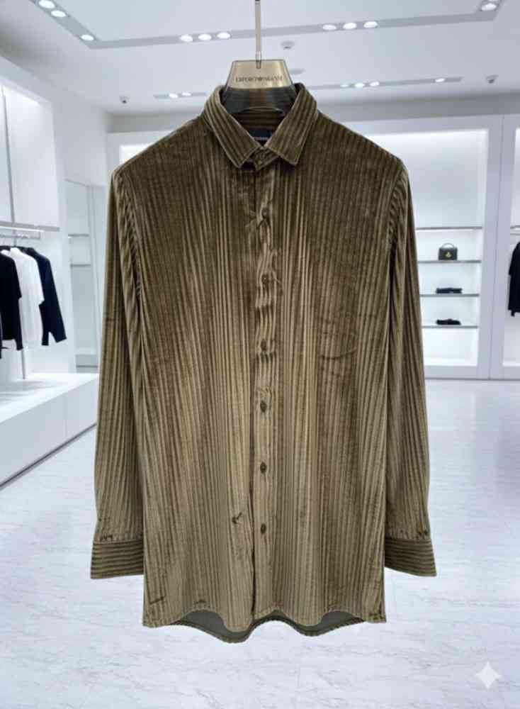 Emporio Armani Beige Premium Quality Velvet Shirt-2