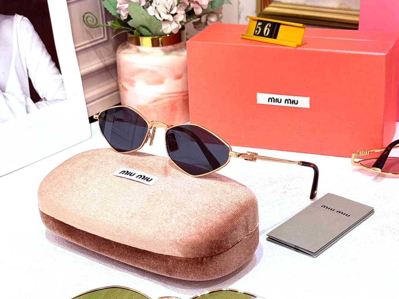 Black Miu Miu Pink Premium Women's Sunglasses