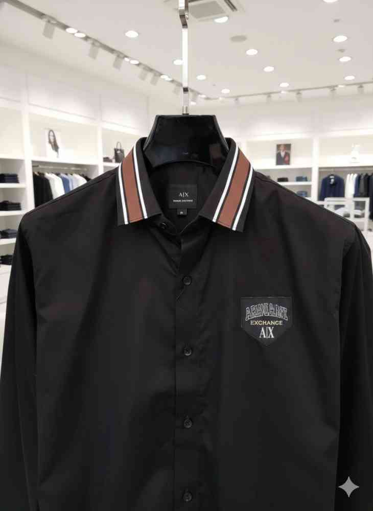 Armani Exchange Black Premium Qualiy Cotton Shirt-2