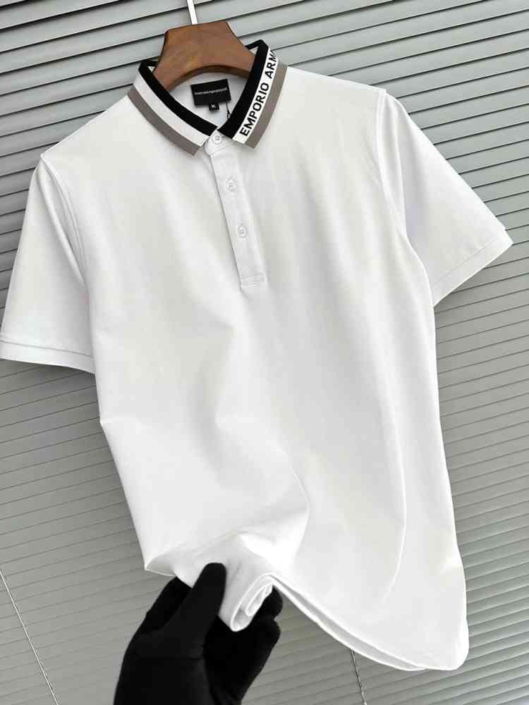 White Emporio Armani Green Premium Quality Polo T-shirt