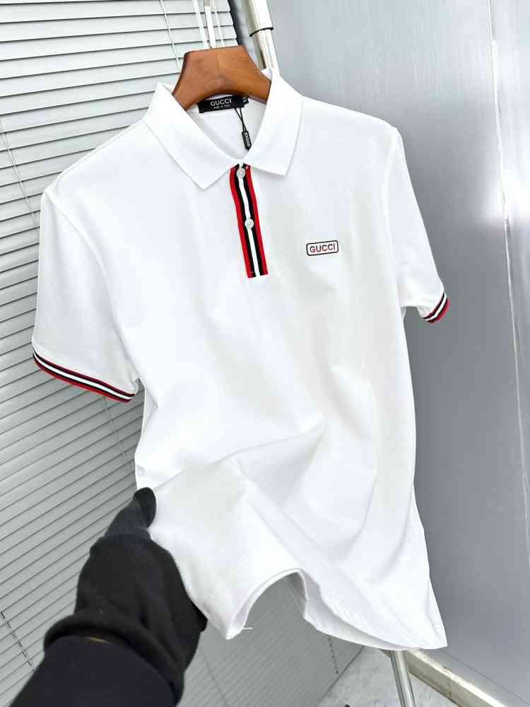 White Gucci Black Premium Quality Polo T-shirt