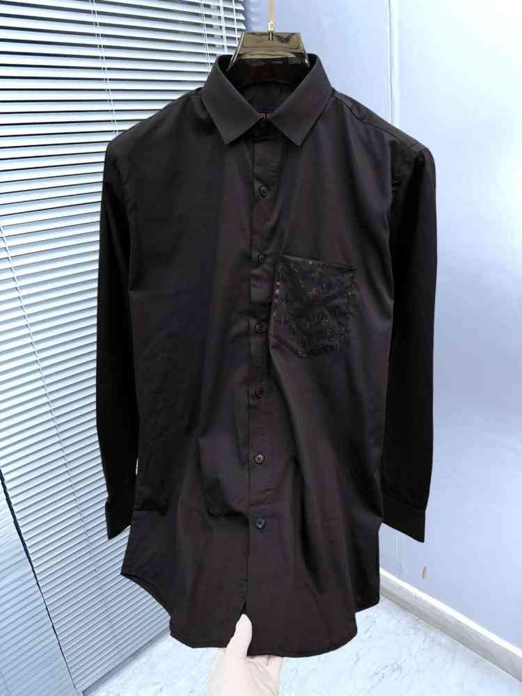 Louis Vuitton Monogram Black Premium Cotton Shirt-1