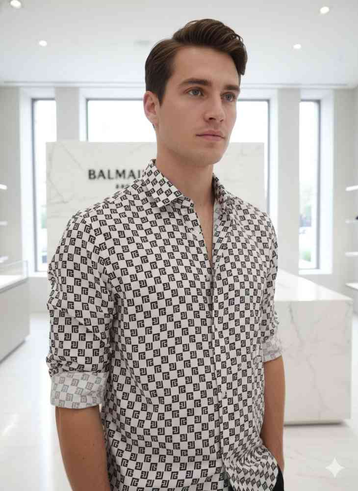 Balmain Embroidered White Premium Cotton Shirt-2