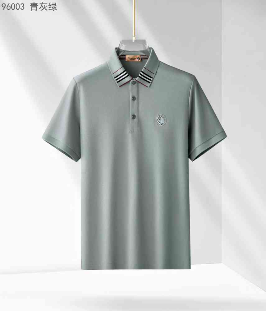 Green Burberry Embroidered logo Blue Premium Polo T-shirt