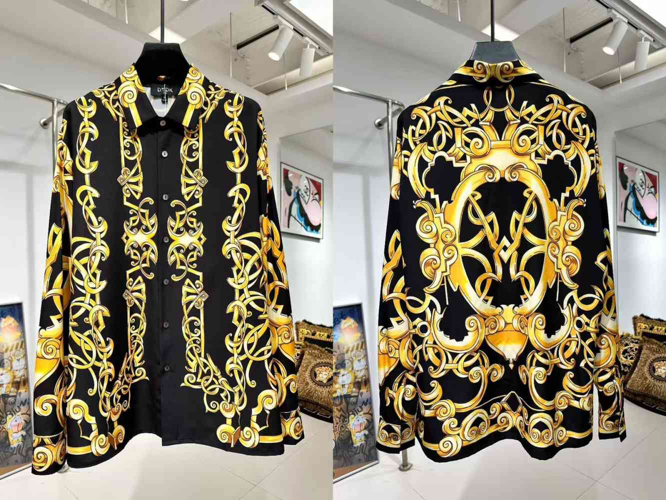 Black Versace Golden Premium Quality Cotton Shirt