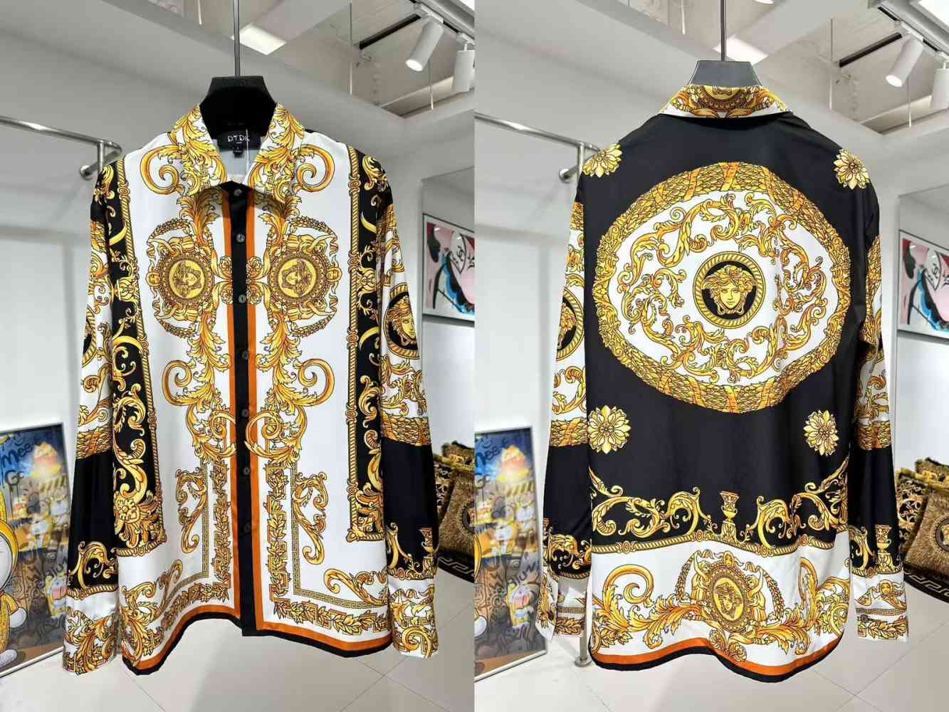 Black Versace Golden Premium Quality Cotton Shirt