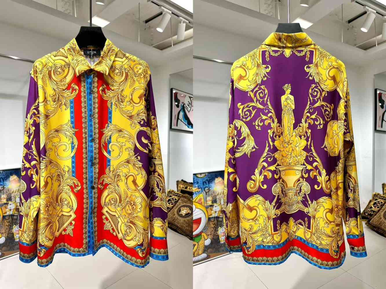 Golden Versace White Premium Quality Cotton Shirt