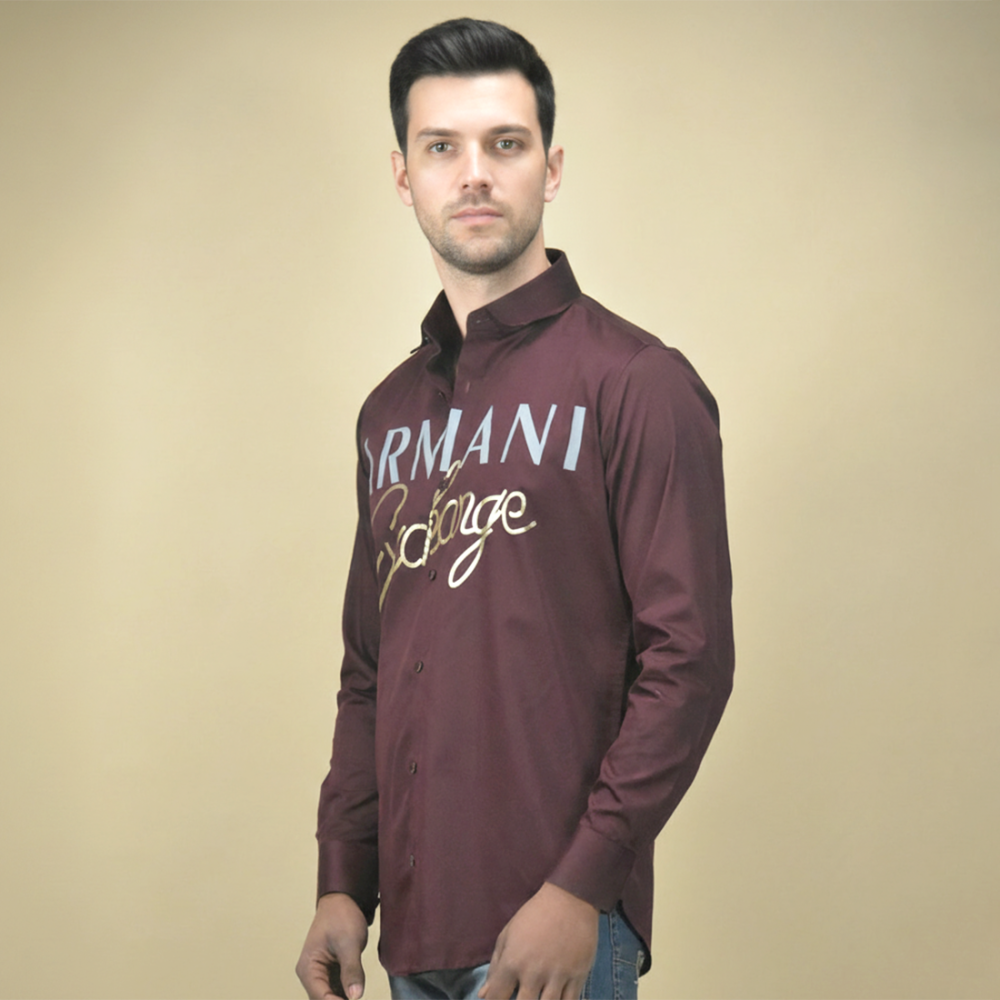 Wine Armani Exchange Black Premium Quality Shirt