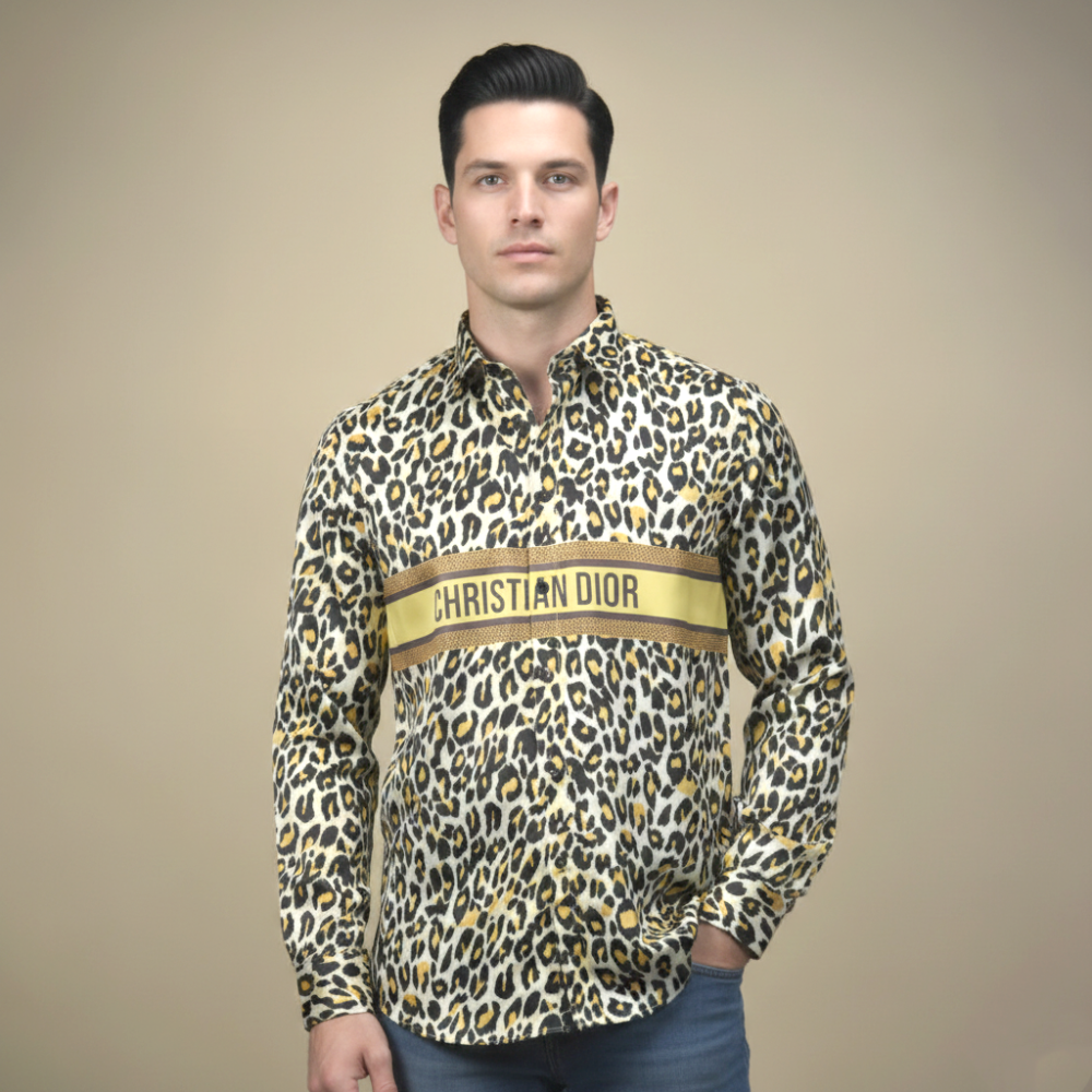 Dior Cheetah Printed Premium Quality Shirt-1