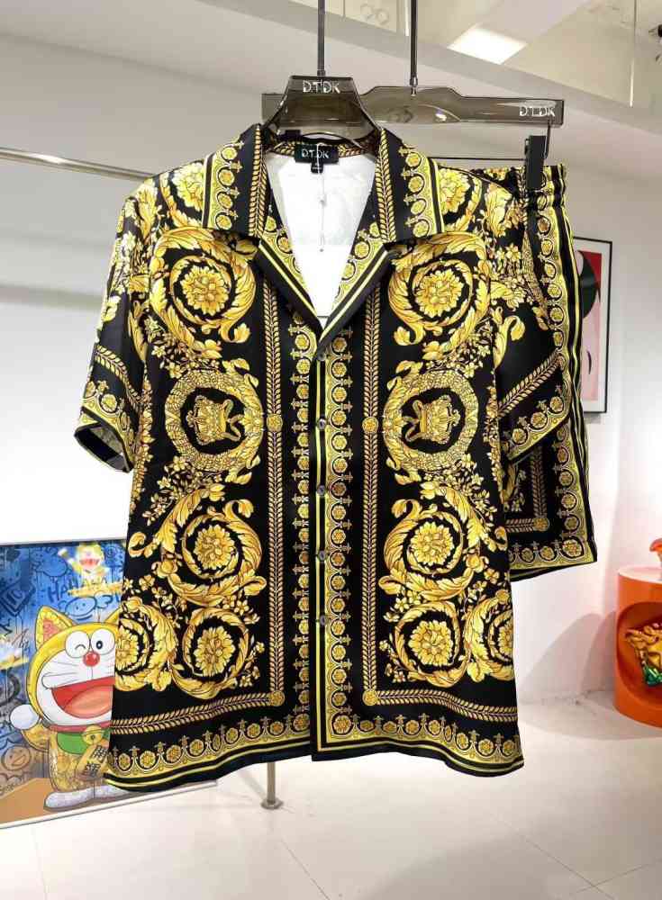 Black Versace Printed Premium Quality T-shirt & Shorts Combo