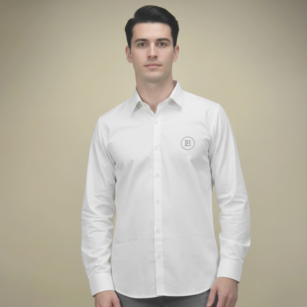 Balmain White Premium Quality Cotton Shirt-1