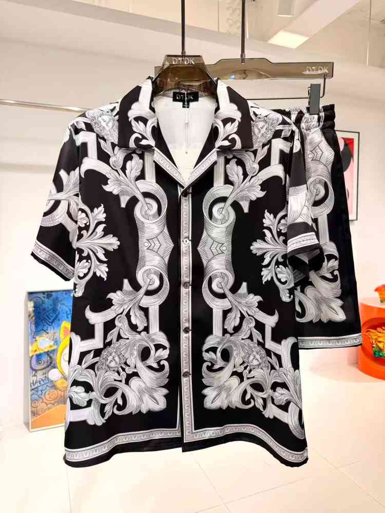 Black Versace Printed Premium Quality T-shirt & Shorts Combo