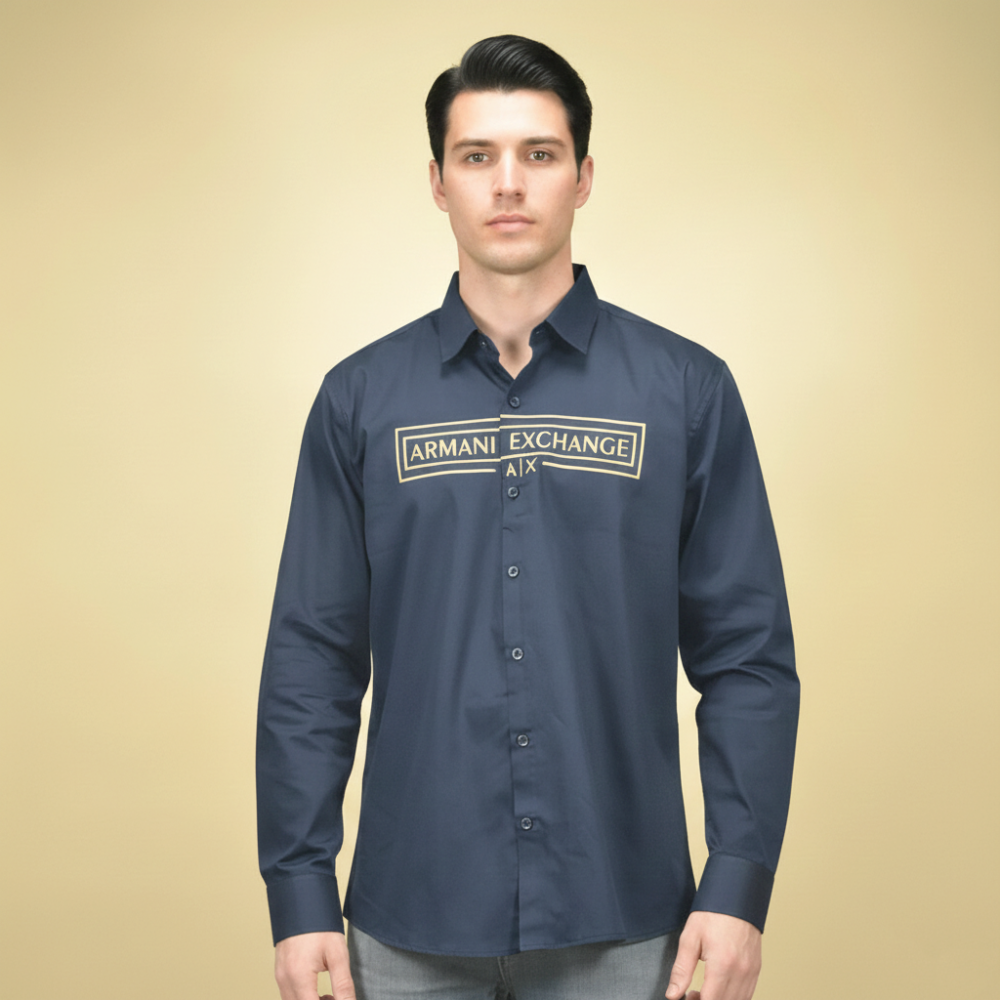 Armani Exchange Blue Premium Luxury Shirt-1