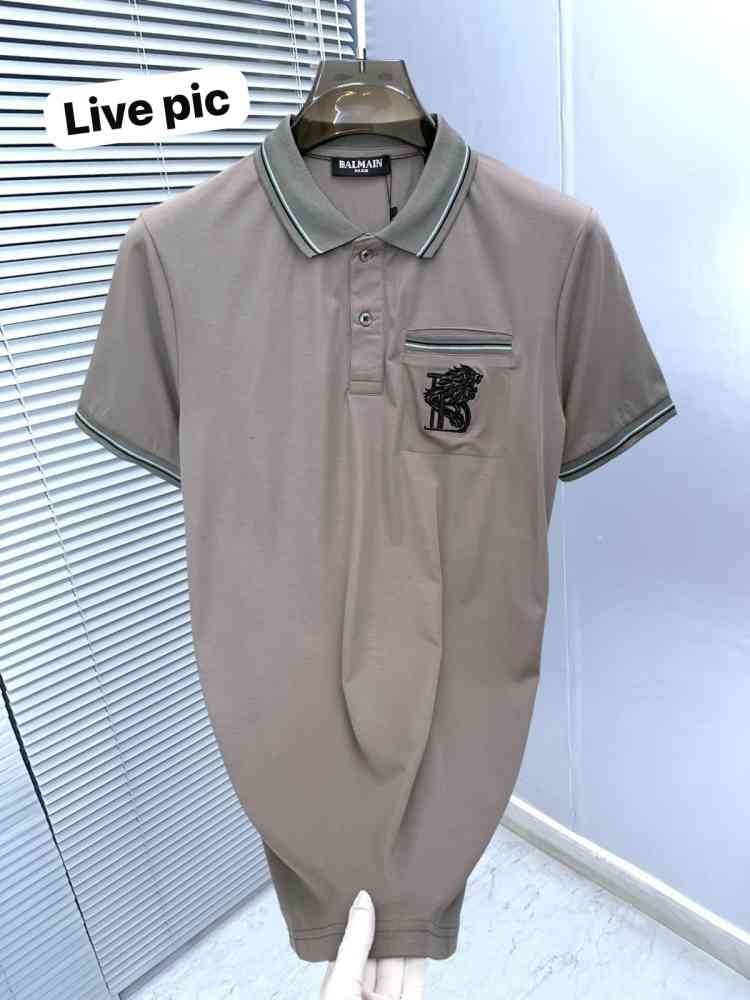 Balmain Grey Premium Quality T-shirt-thumb-2