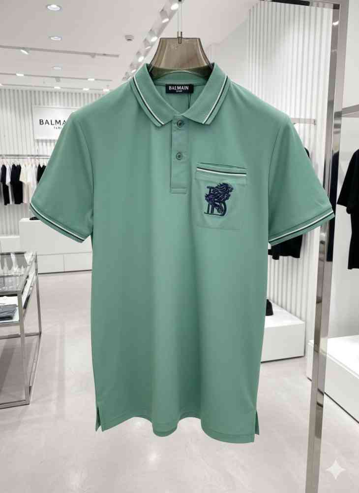 Green Balmain Grey Premium Quality T-shirt