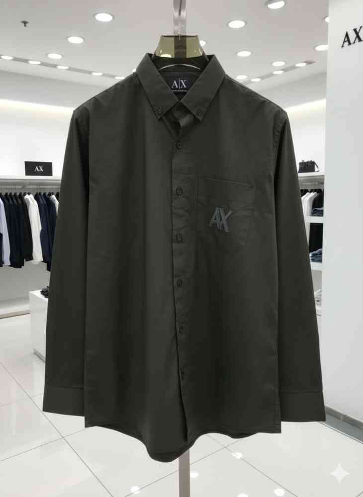 Armani Exchange Dark Grey Premium Qualiy Cotton Shirt-1