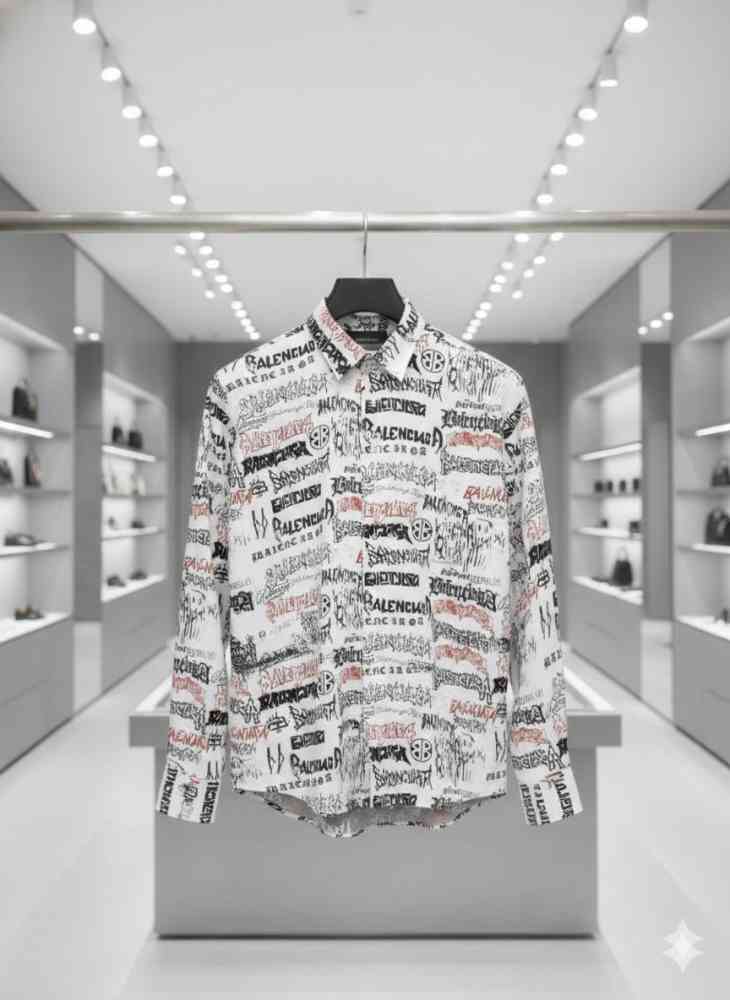 Balenciaga White Premium Quality Designer Shirt-1