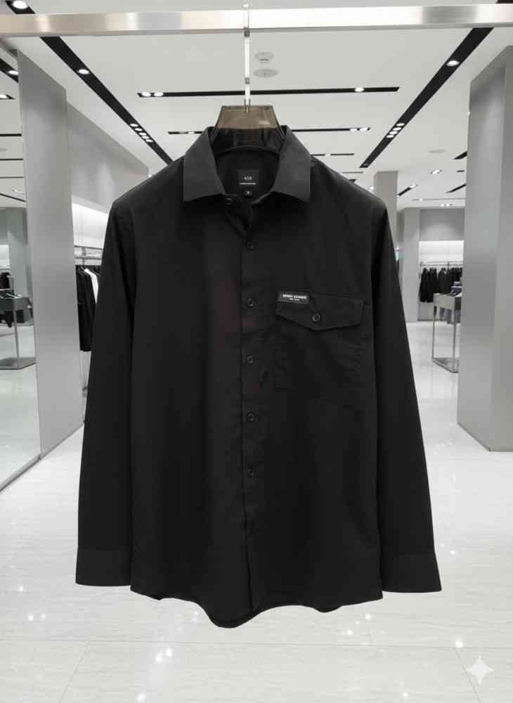 Armani Exchange Black Pemium Quality Cotton Shirt-1
