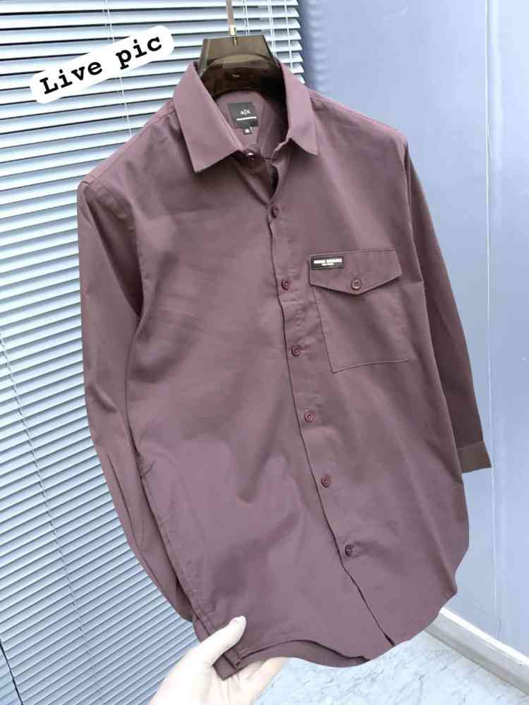 Armani Exchange Purple Pemium Quality Cotton Shirt-2