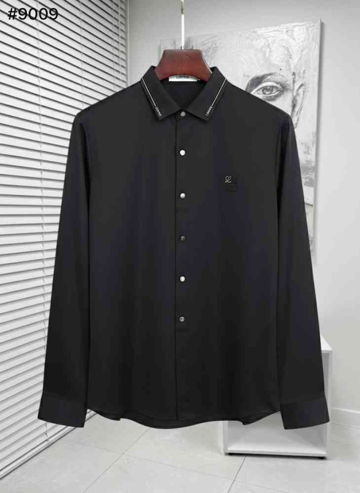 Black Loewe Embroidered White Premium Cotton Shirt