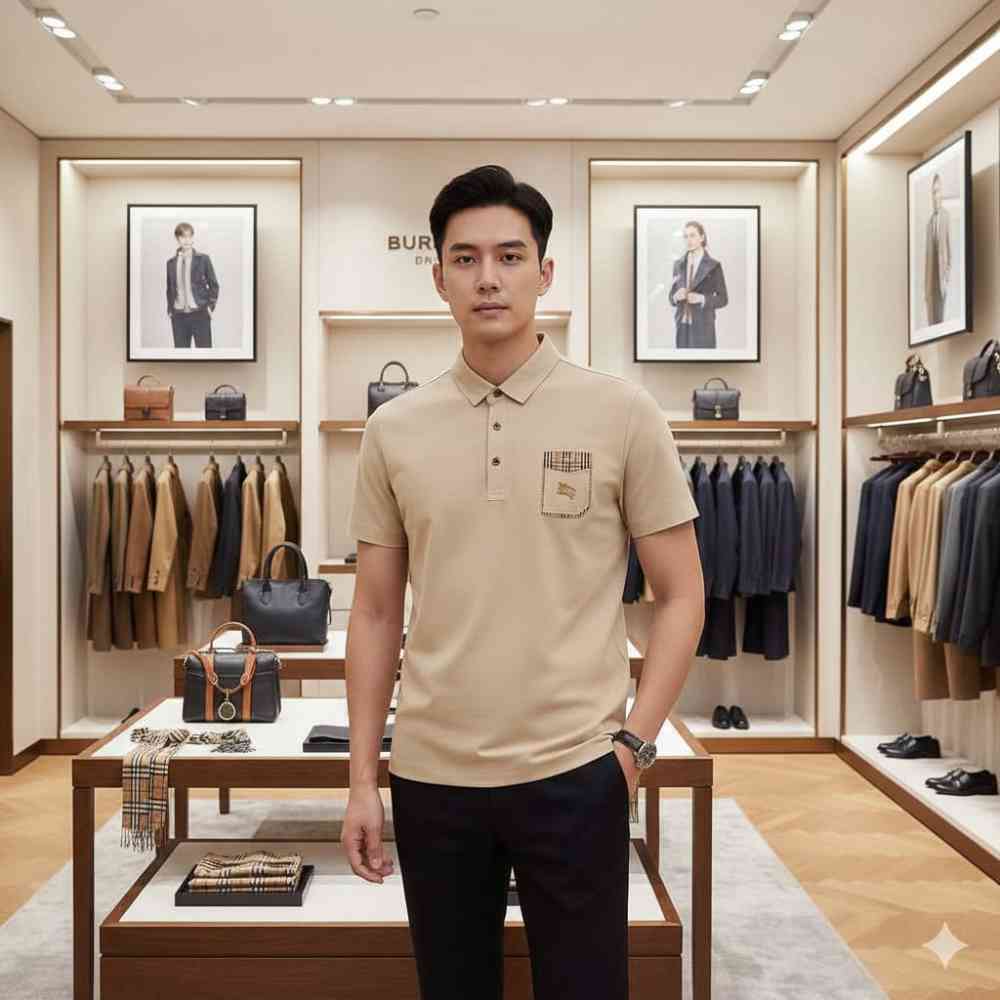 Brown Burberry Black Premium Exclusive Polo T-shirt