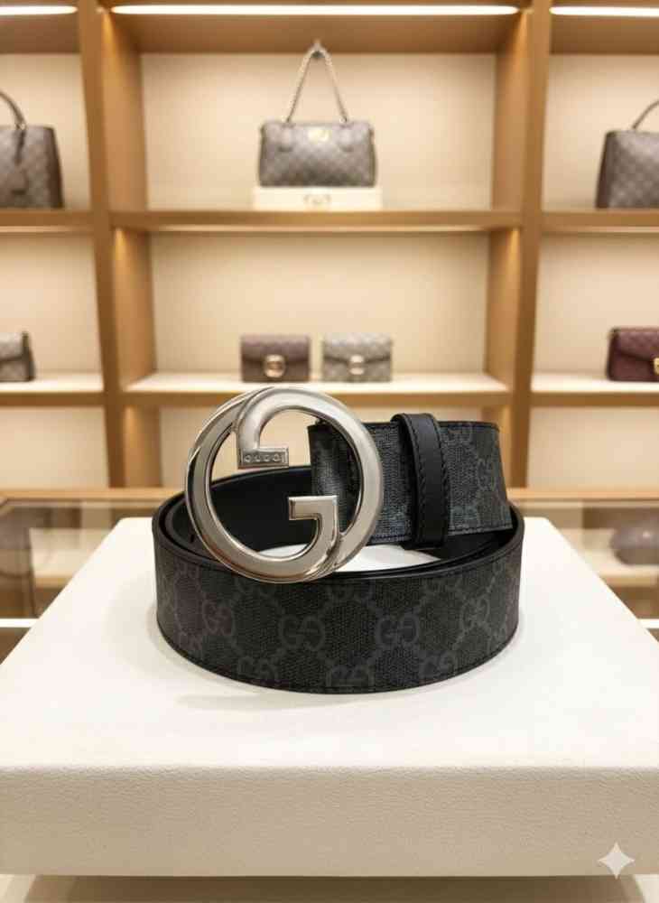 Black Gucci Grey Premium Quality Belt