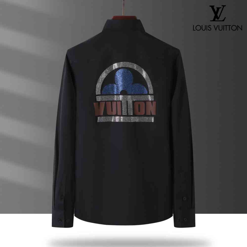 Louis Vuitton Monogram Black Premium Cotton Shirt-1