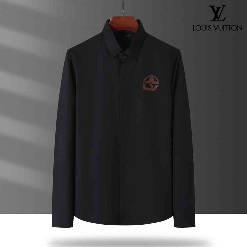 Black Louis Vuitton Monogram White Premium Cotton Shirt