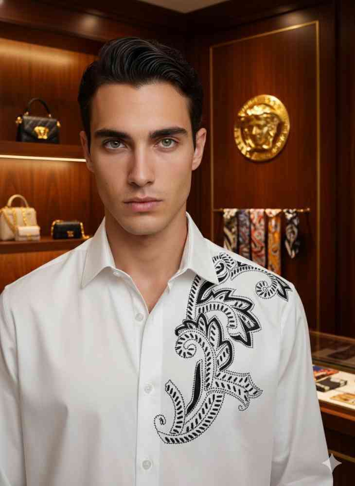 Versace White Premium Quality Cotton Shirt-2