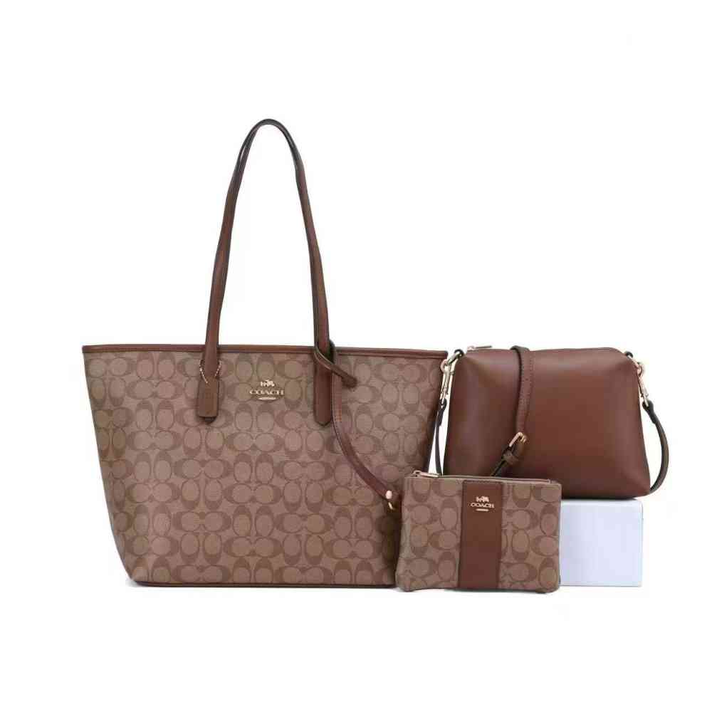 Brown Coach Willow Laurel Black Tote Bag