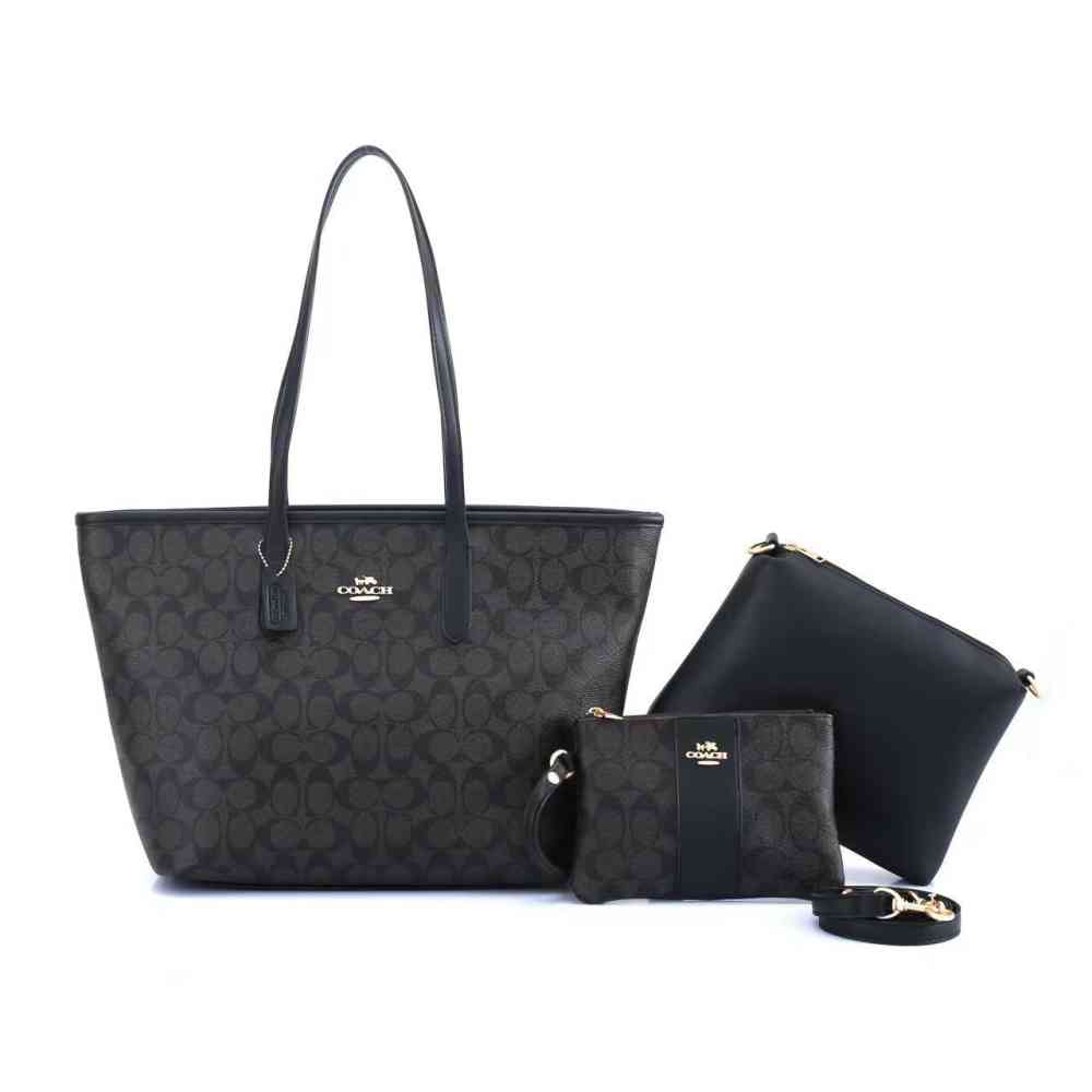 Coach Willow Laurel Black Tote Bag-1