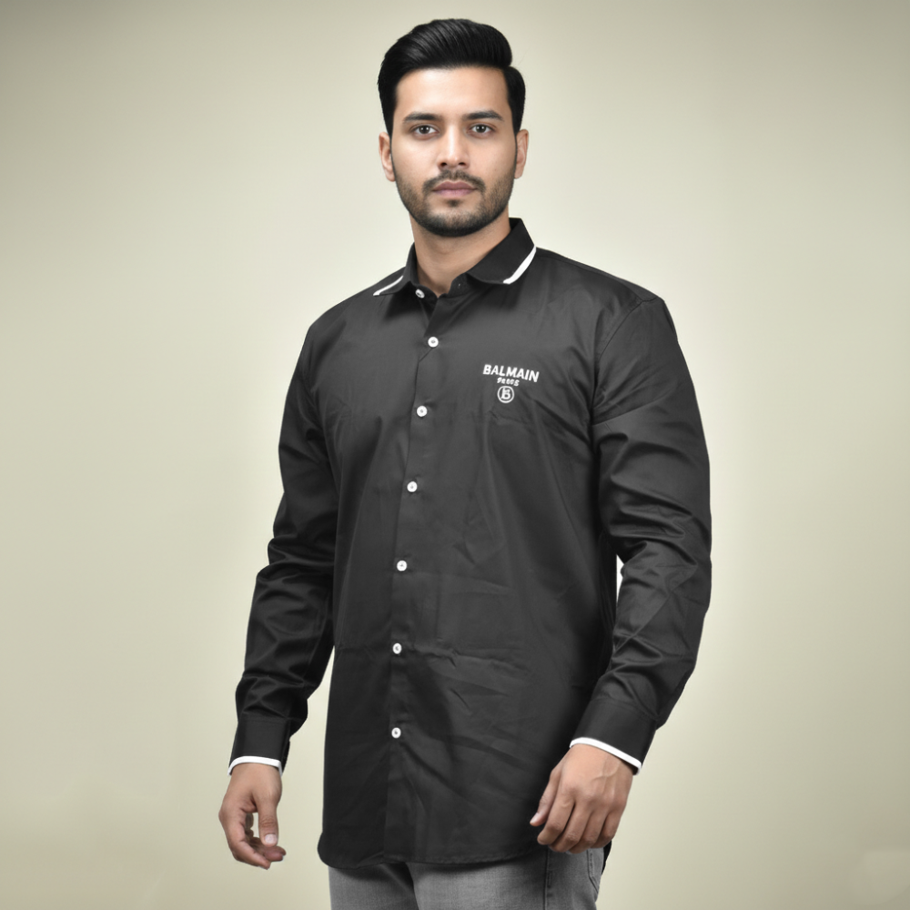 Black Balmain White Premium Quality Shirt