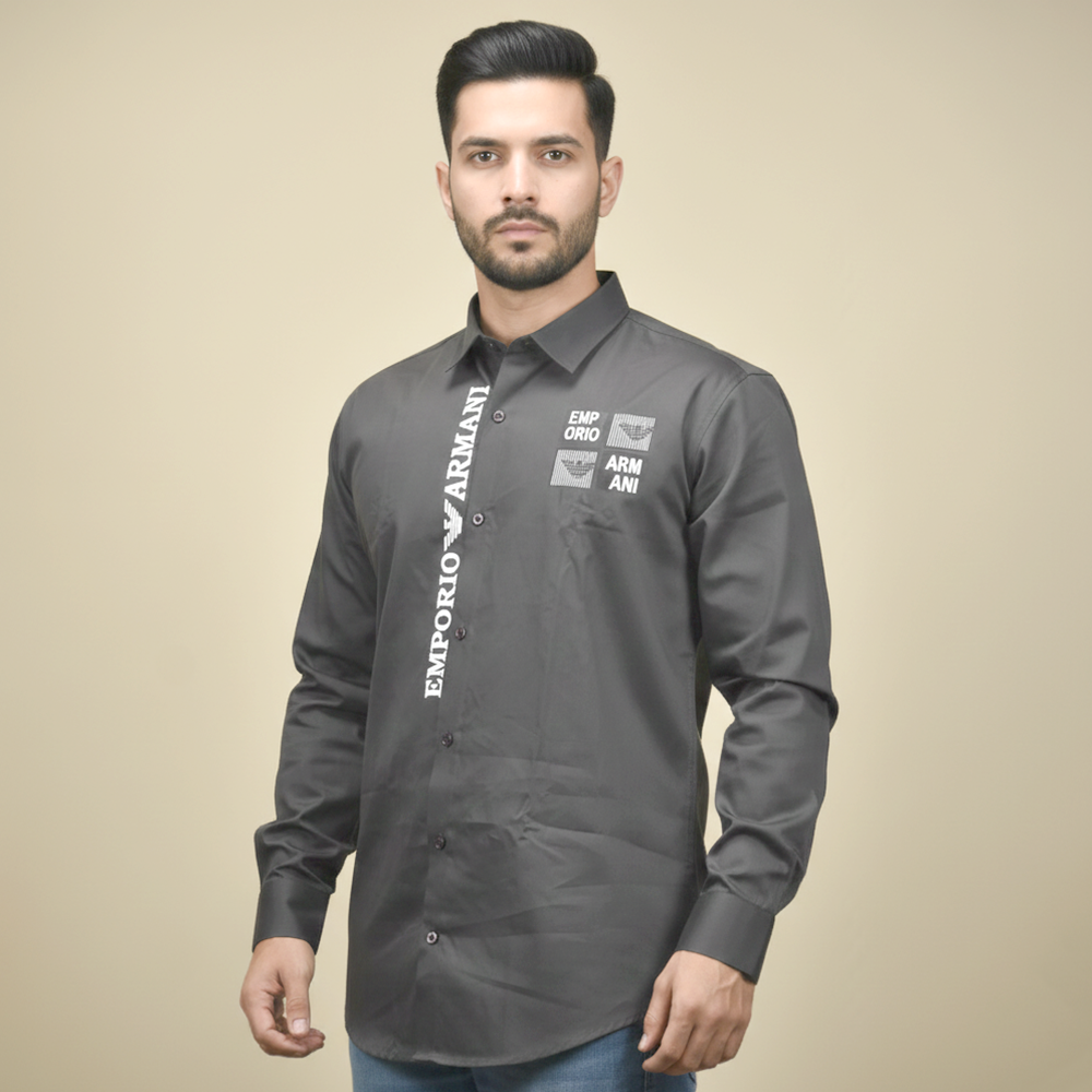 Grey Emporio Armani Black Premium Quality Shirt