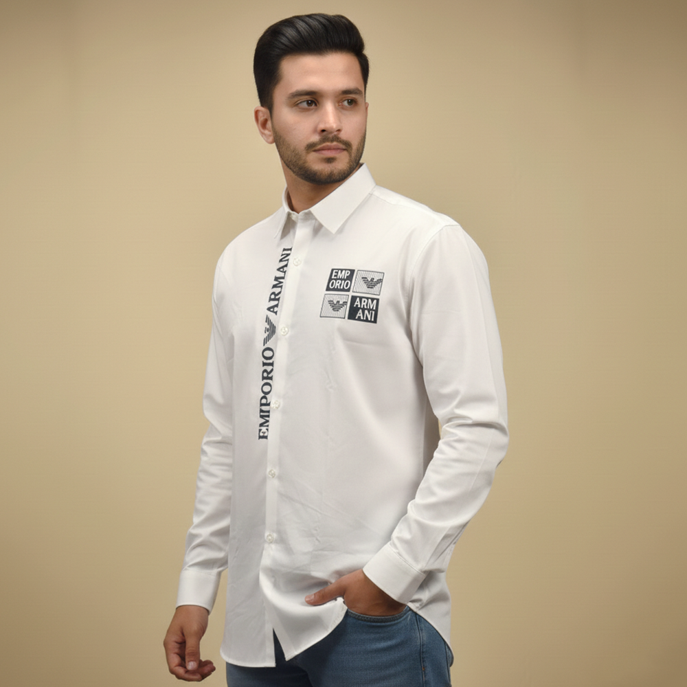 White Emporio Armani Black Premium Quality Shirt