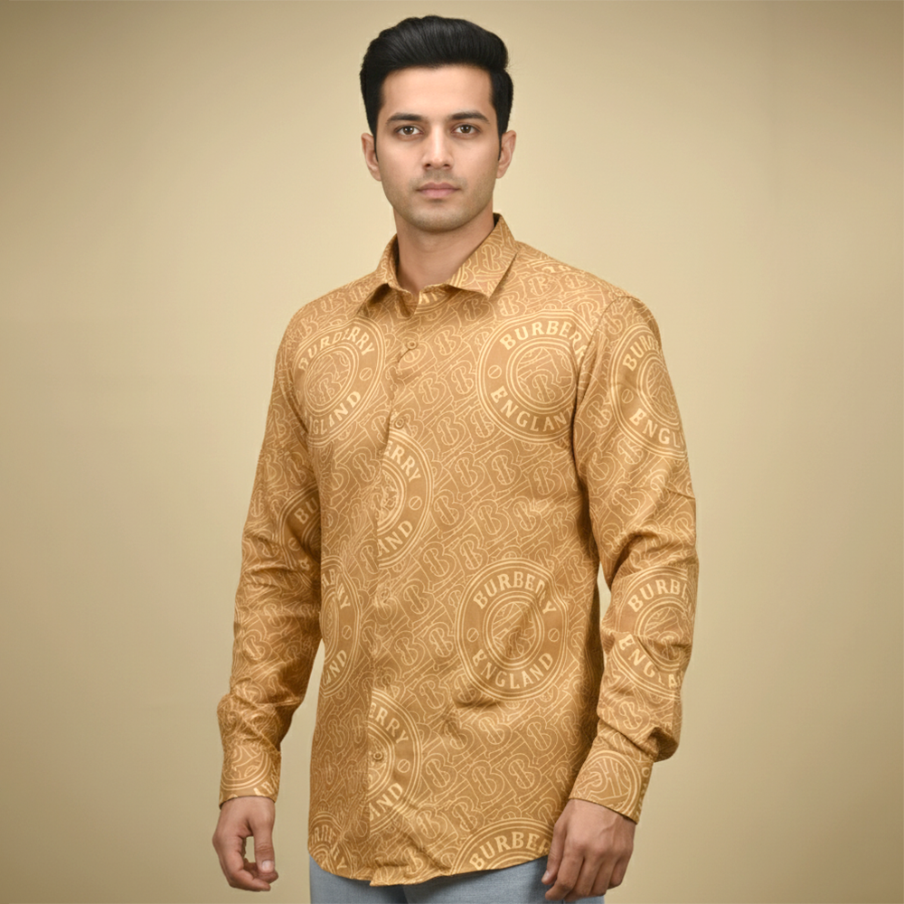 Mustard Burberry Black Premium Quality Shirt